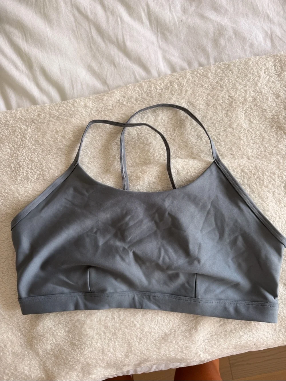 ALO Yoga Gray Strappy Sports Bralette